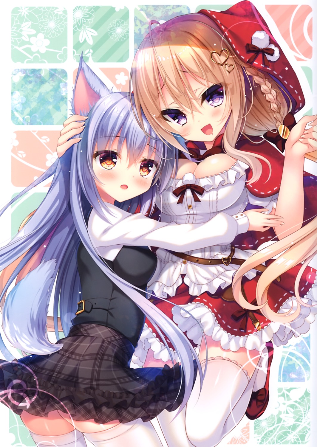 animal_ears cleavage little_red_riding_hood_(character) nae-nae rokudou_itsuki tail thighhighs