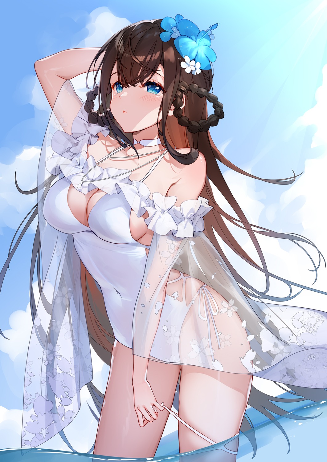 bison_cangshu garter see_through swimsuits wet