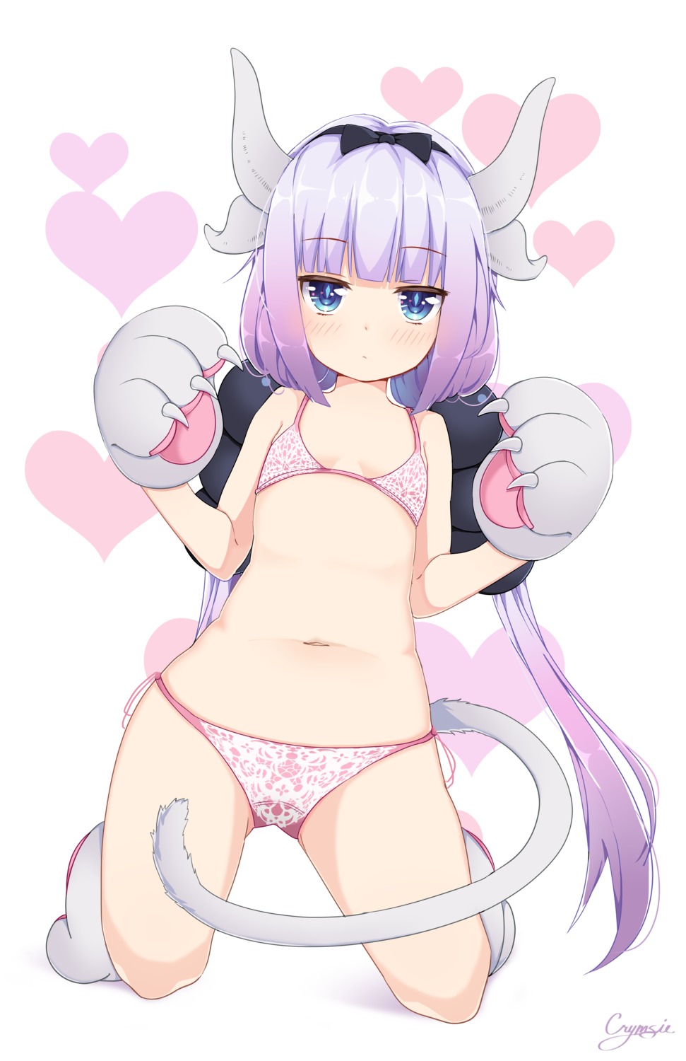 bra crymsie horns kanna_kamui kobayashi-san_chi_no_maidragon loli pantsu rachel_bouvier tail