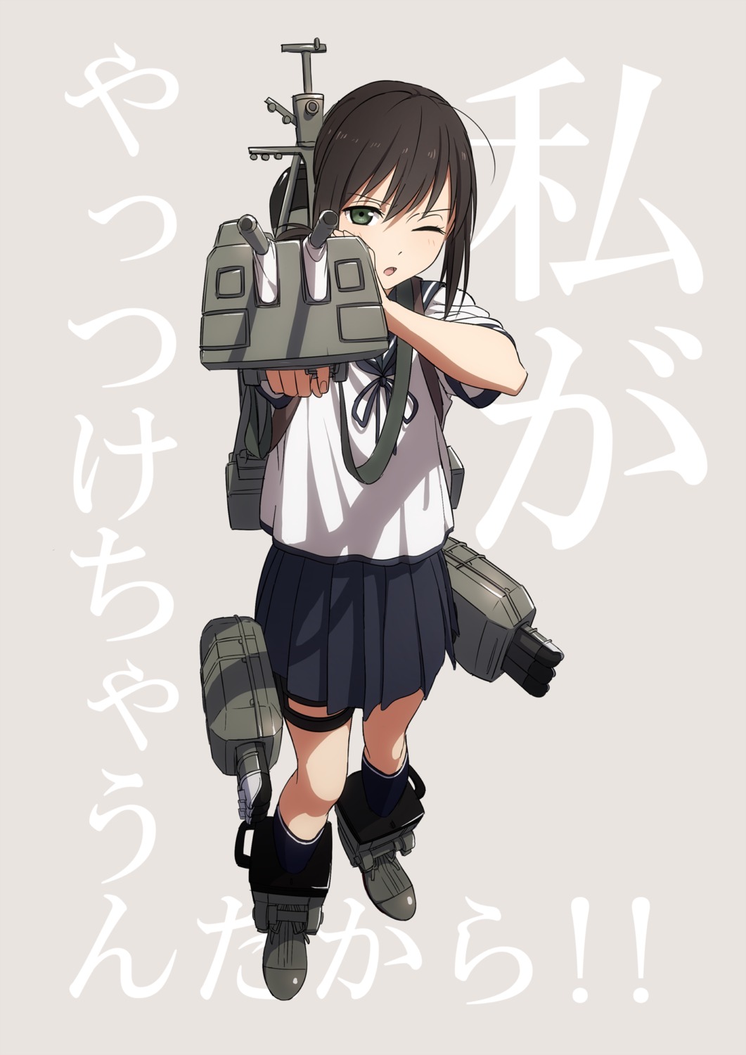 fubuki_(kancolle) kantai_collection kinosuke seifuku weapon