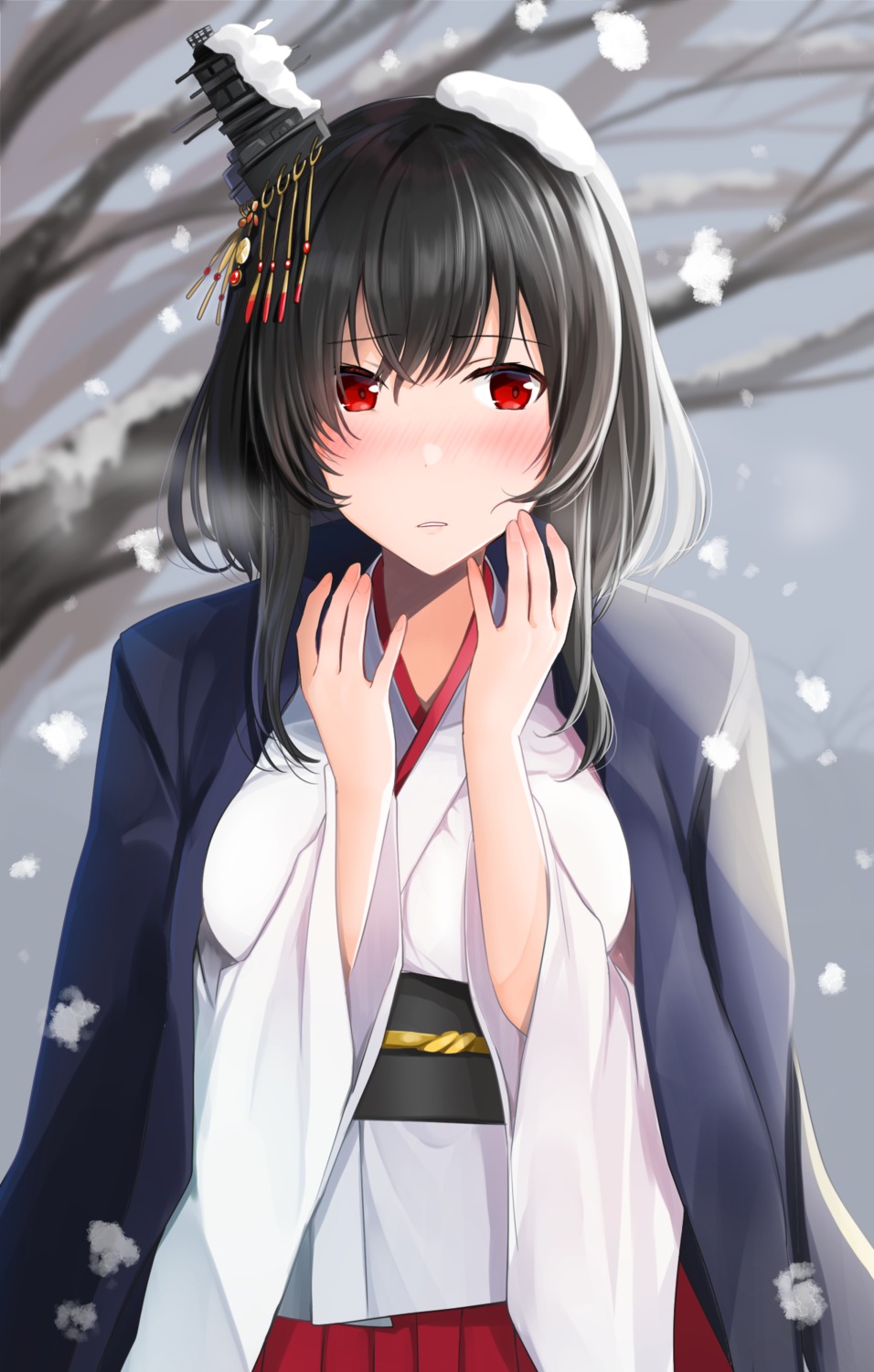 breast_hold japanese_clothes kantai_collection yamashiro_(kancolle) yunamaro