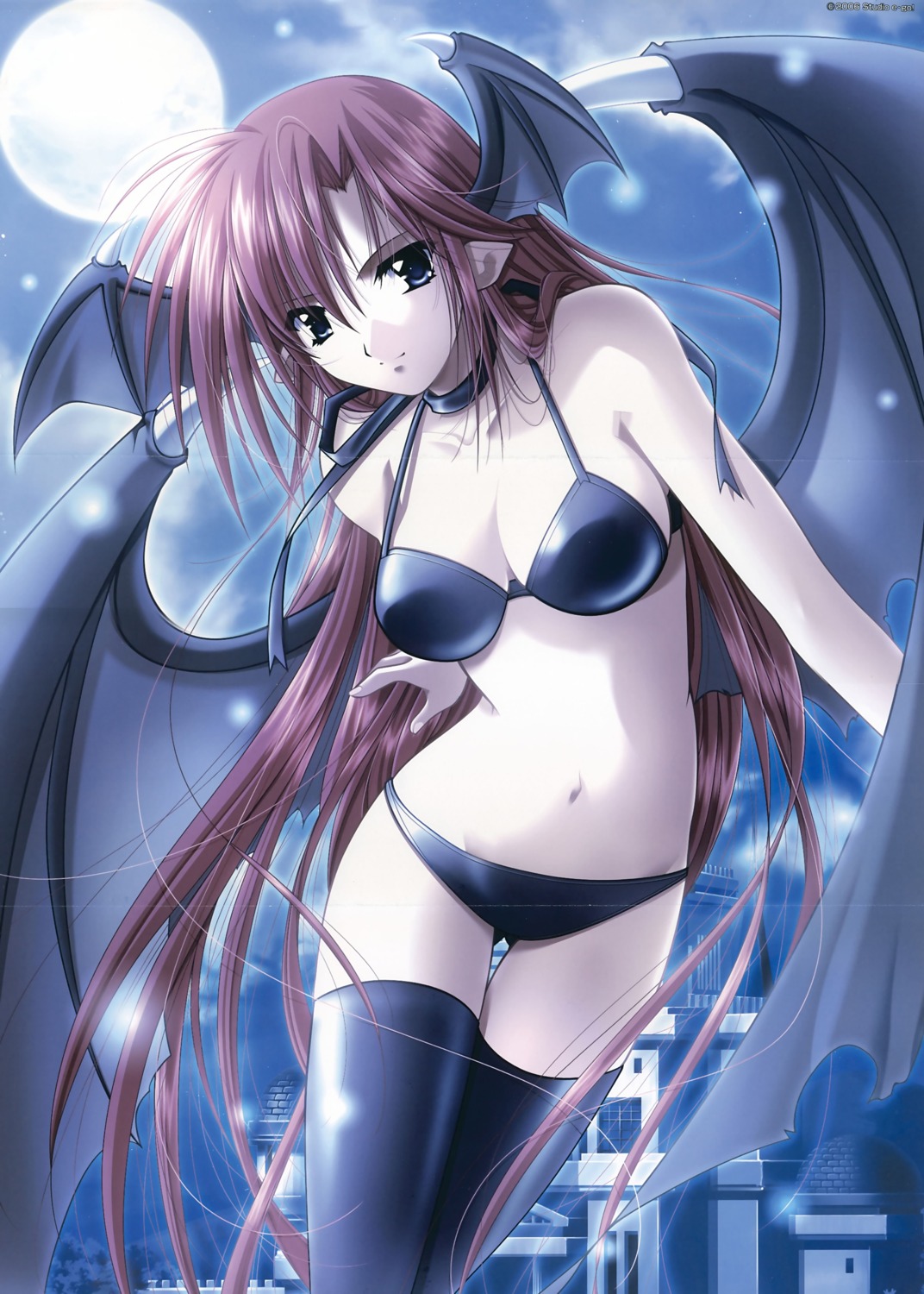 bikini cleavage crease devil kathrine_siphon men_at_work men_at_work_4 pointy_ears studio_e.go! swimsuits thighhighs wings yamamoto_kazue