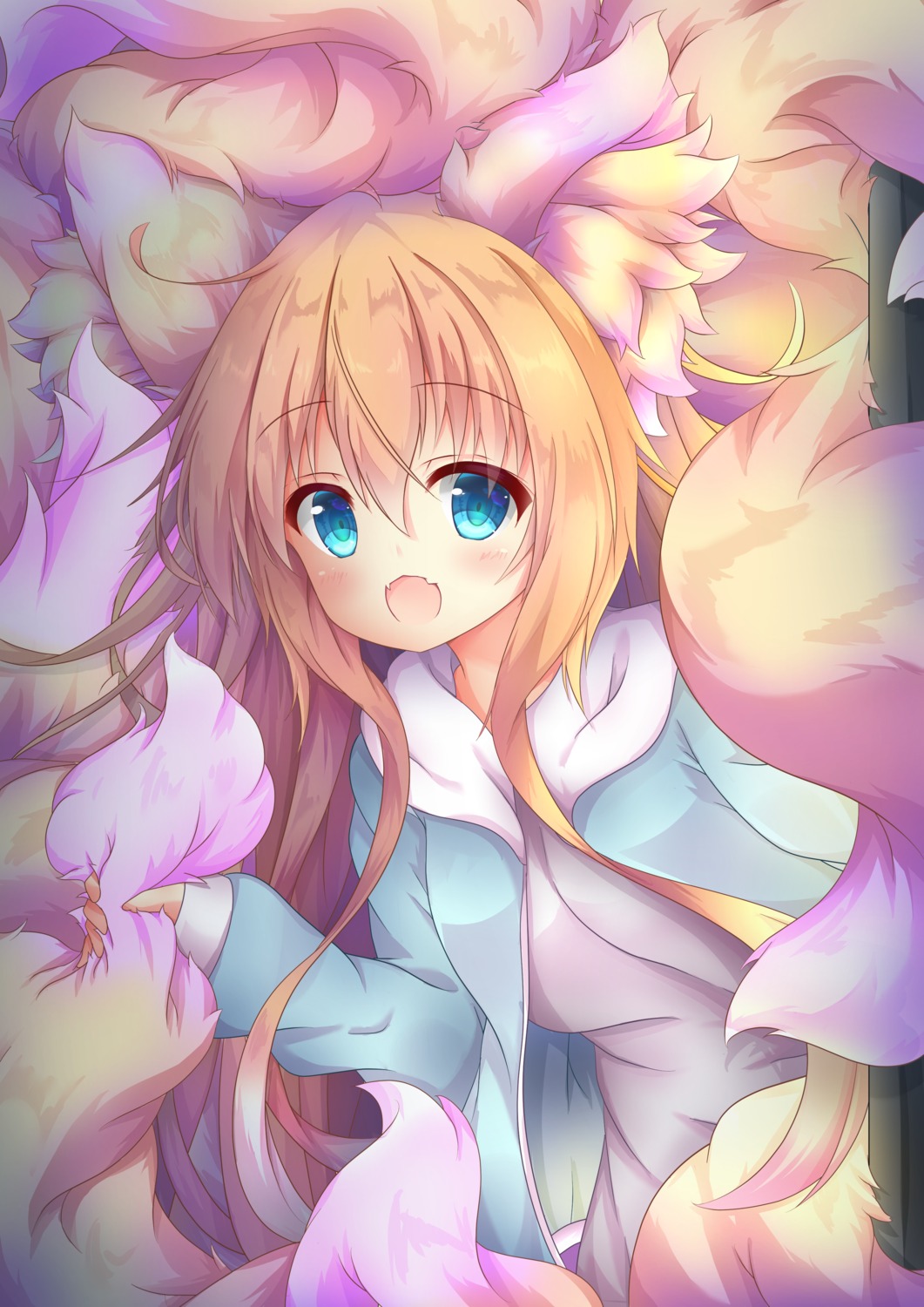 animal_ears dress kitsune kitsune_mugi_nyan tail