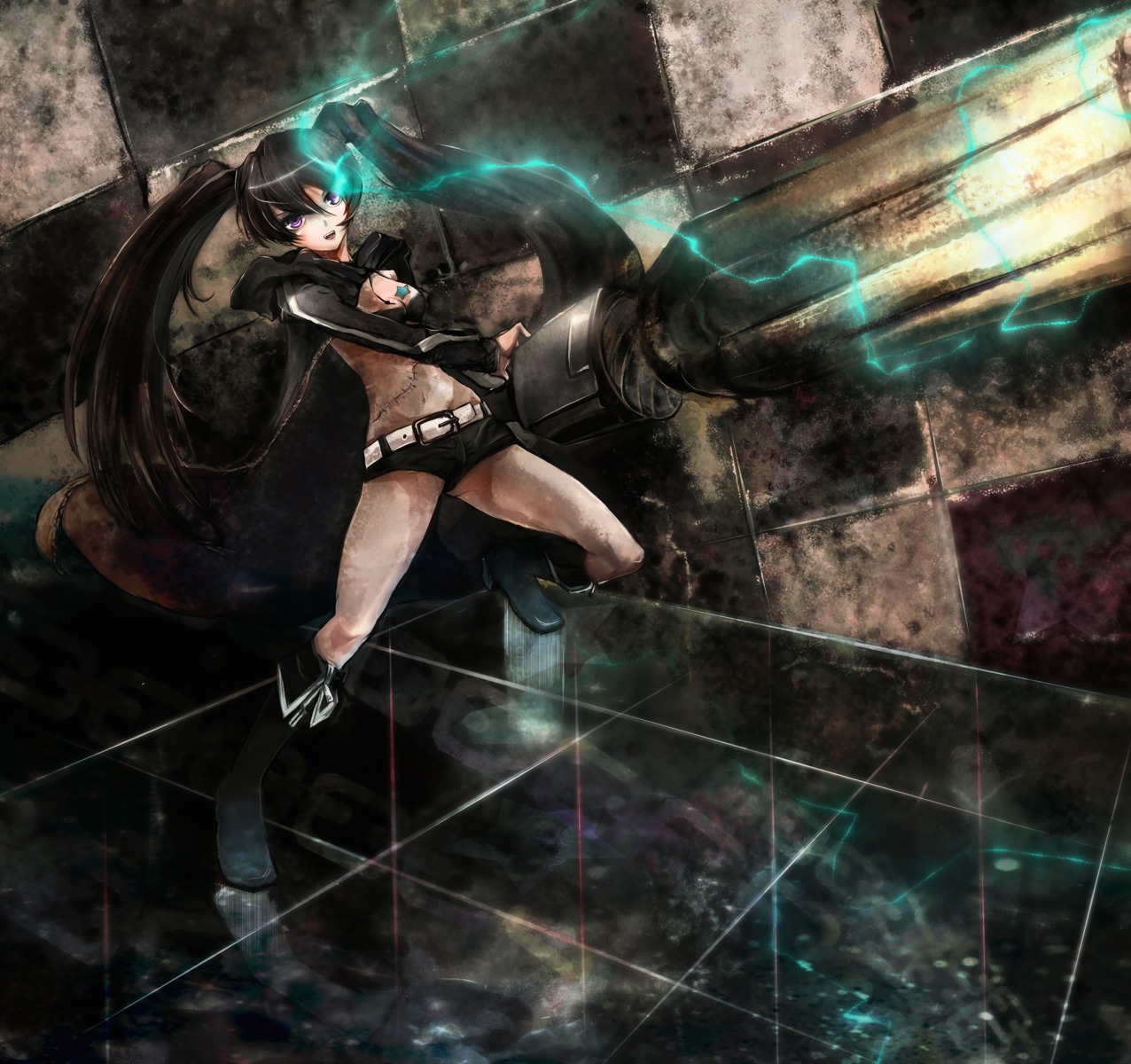 black_rock_shooter black_rock_shooter_(character) insane_black_rock_shooter kio_sayuki vocaloid