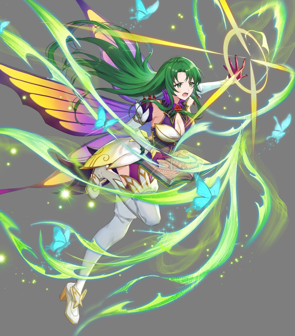 cecilia_(fire_emblem) fairy fire_emblem fire_emblem:_rekka_no_ken heels ichikawa_haru nintendo no_bra thighhighs wings