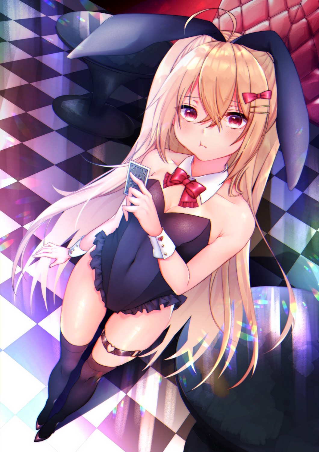 animal_ears bunny_ears bunny_girl cleavage garter moy thighhighs