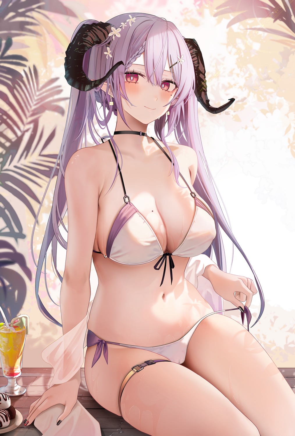 bikini cameltoe garter horns ru_zhai swimsuits undressing