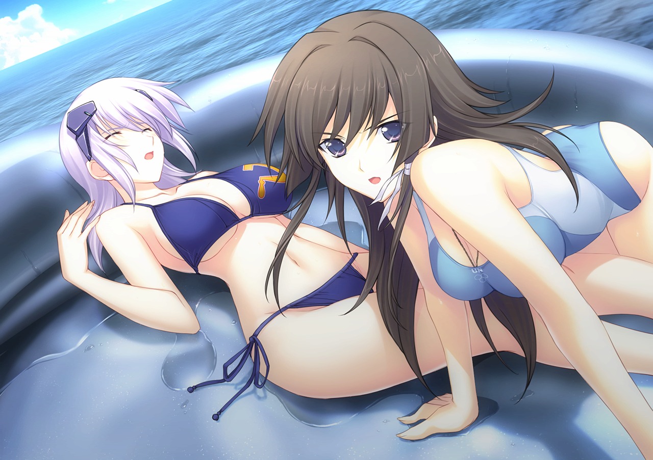 bikini cleavage cryska_barchenowa muvluv muvluv_alternative swimsuits takamura_yui total_eclipse wet