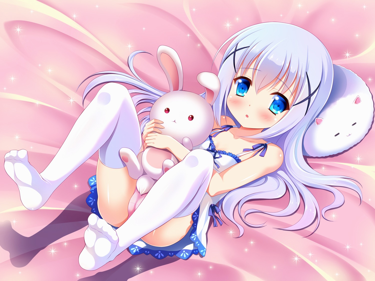 cameltoe cleavage dress feet gochuumon_wa_usagi_desu_ka? kafuu_chino loli pantsu thighhighs yagami-all_hail_nanao