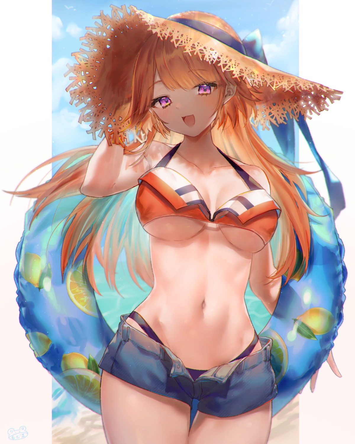 bikini cleavage hololive hololive_english modoki_kuma swimsuits takanashi_kiara underboob