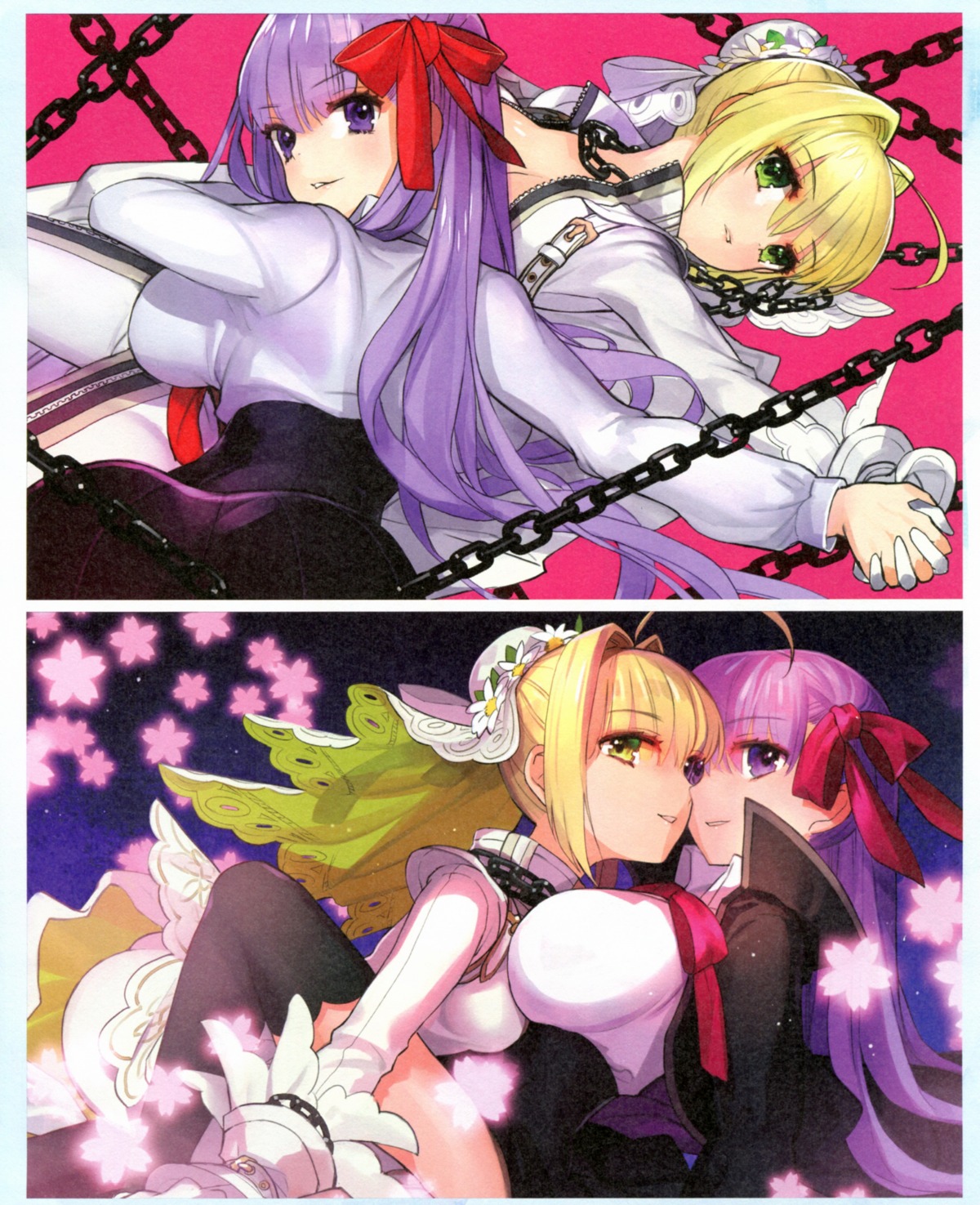 bb_(fate/extra_ccc) fate/extra fate/extra_ccc fate/stay_night paper_texture saber_bride saber_extra type-moon wada_rco