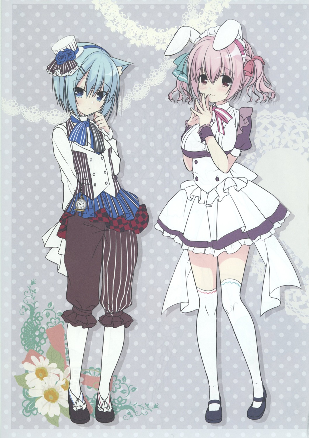 animal_ears bunny_ears egoistic_honey hazumi_rio maid nekomimi thighhighs