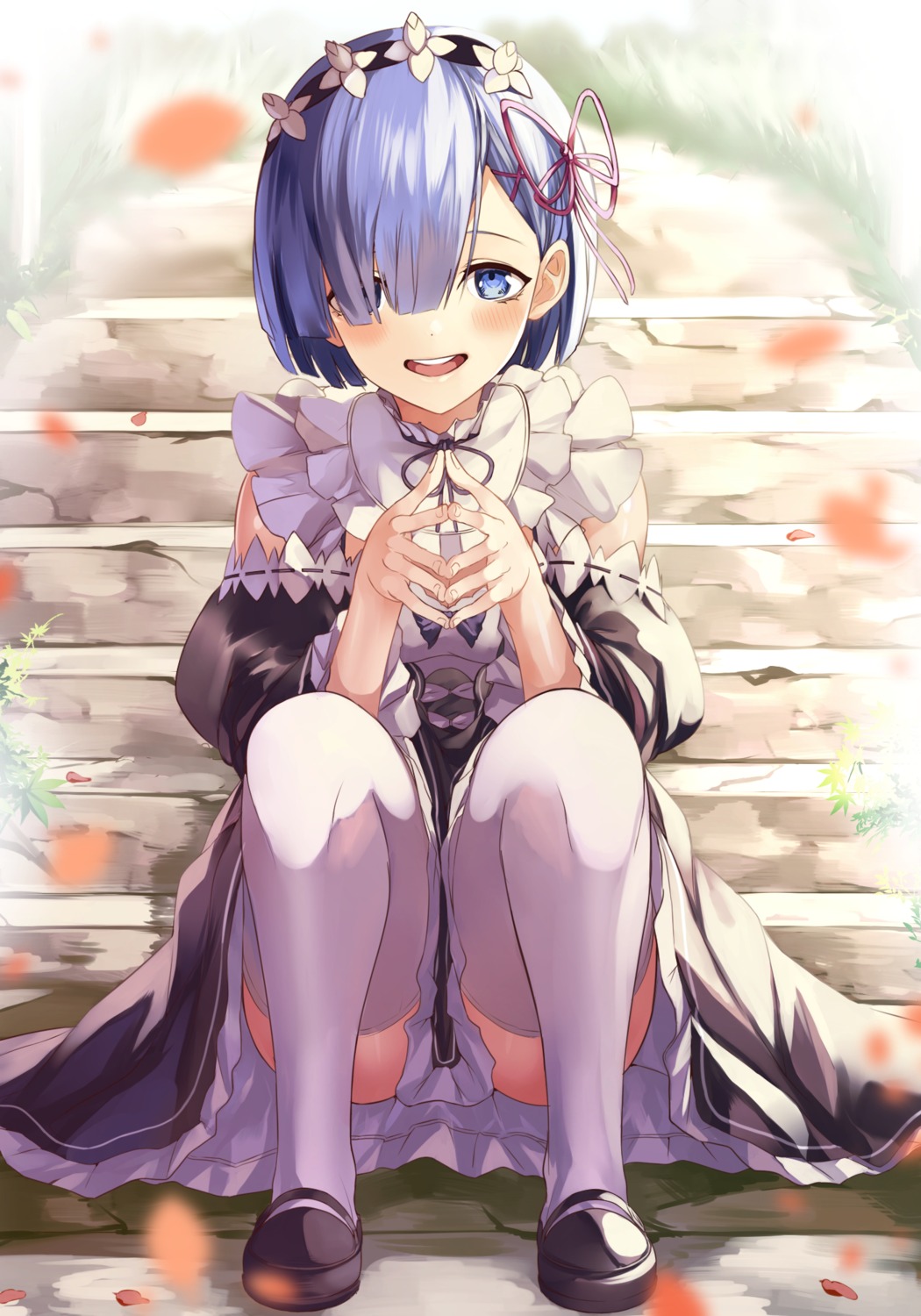 eredhen maid re_zero_kara_hajimeru_isekai_seikatsu rem_(re_zero) thighhighs