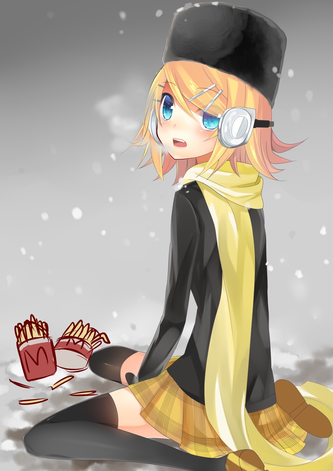 kagamine_rin temari_(artist) thighhighs vocaloid