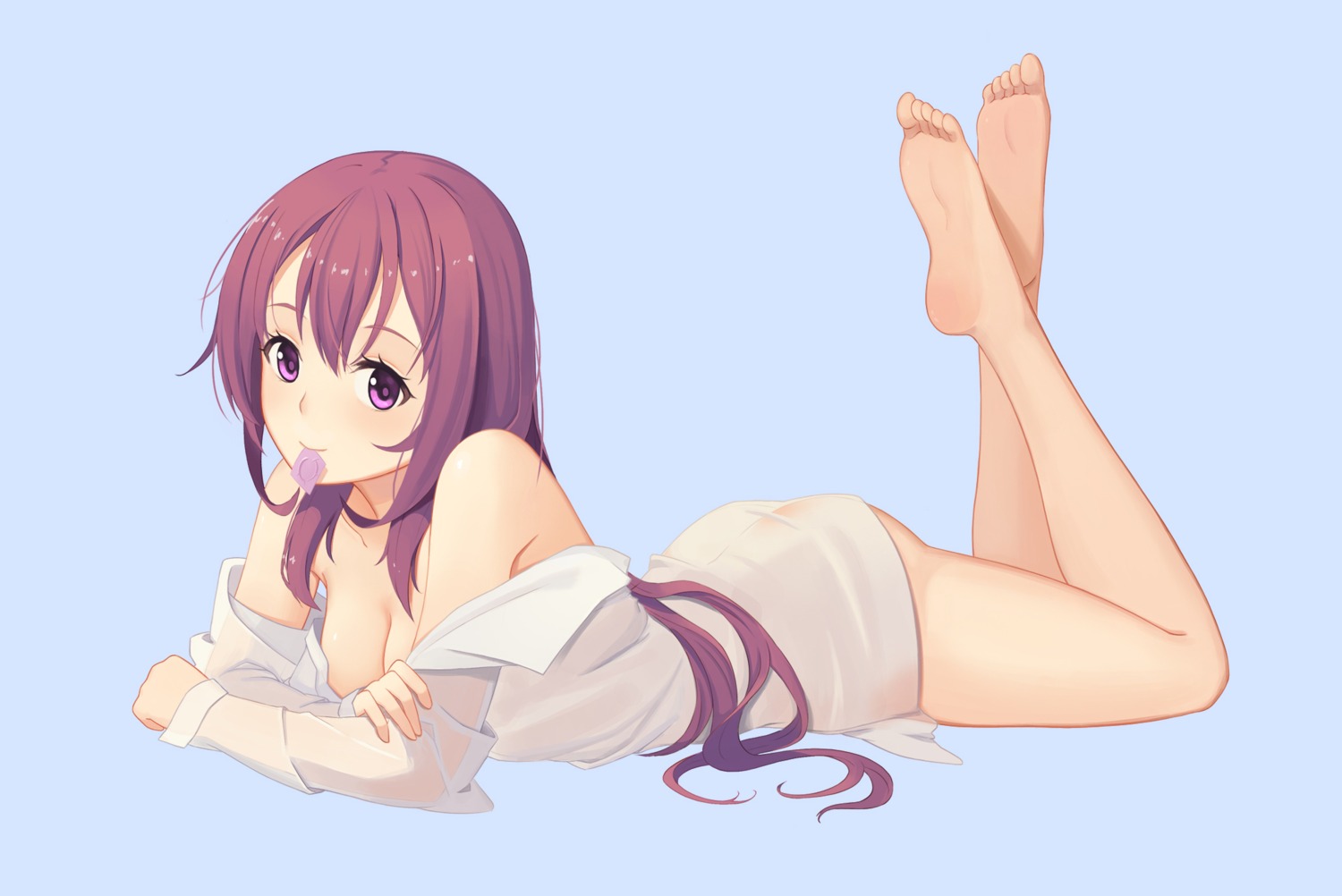 baseness bottomless cleavage feet gi(a)rlish_number karasuma_chitose no_bra open_shirt see_through