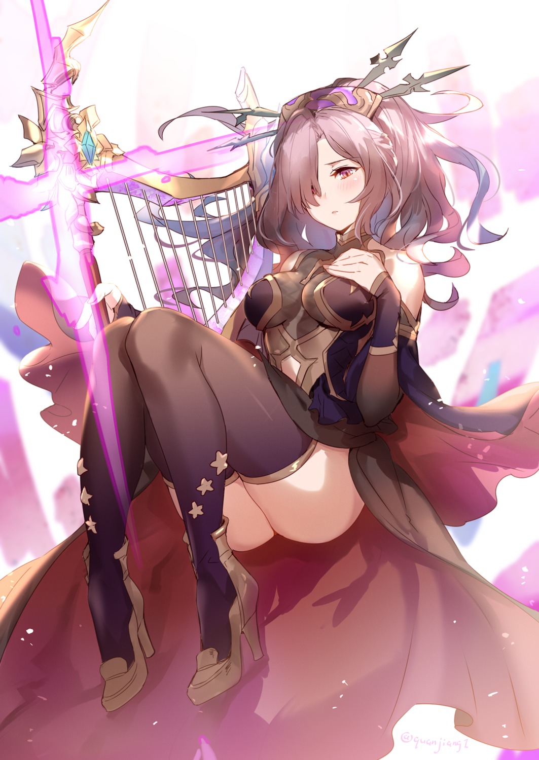 aki663 armor breast_hold granblue_fantasy heels thighhighs