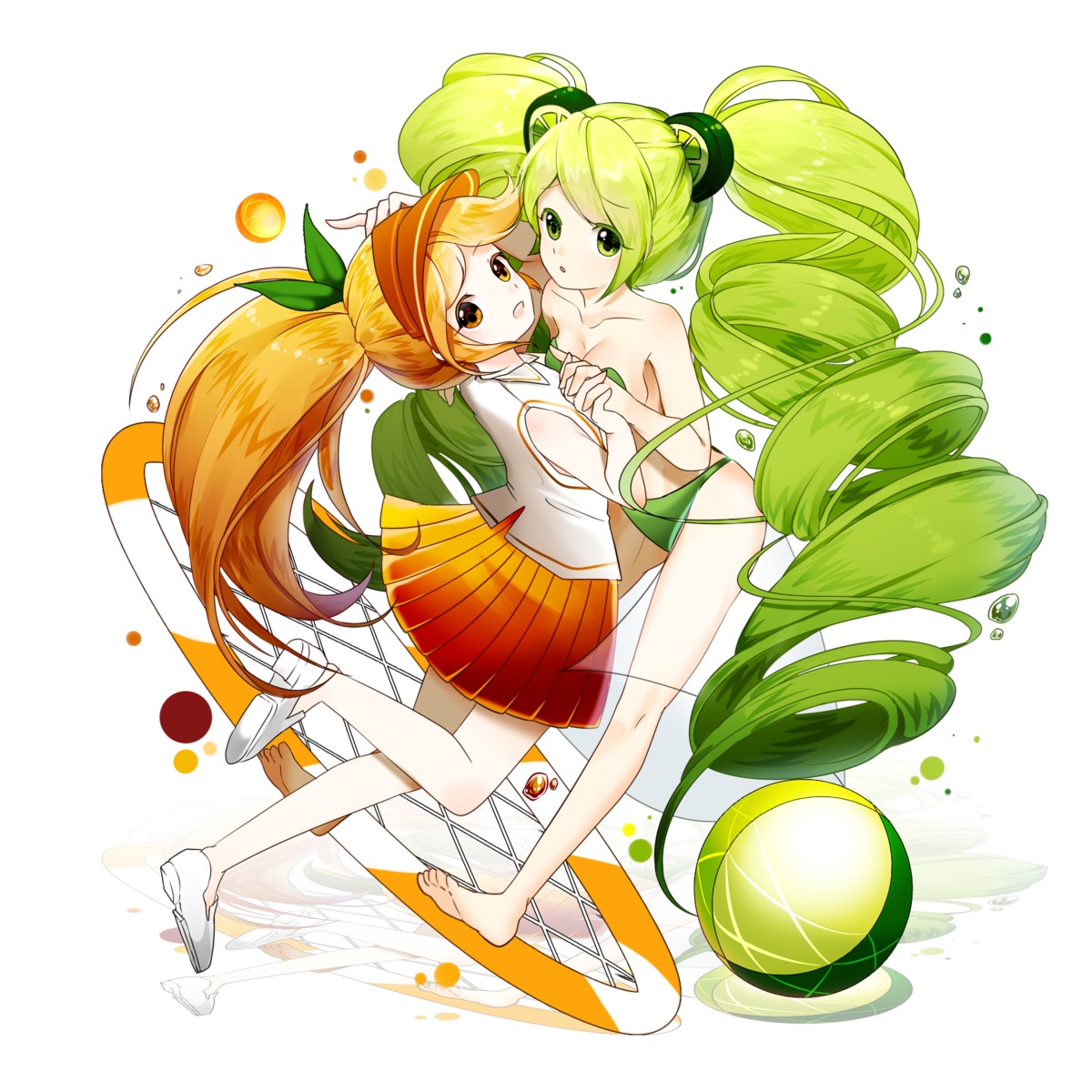 bikini cookie_run lepoule_(kmjh90) lime_cookie range_cookie see_through swimsuits