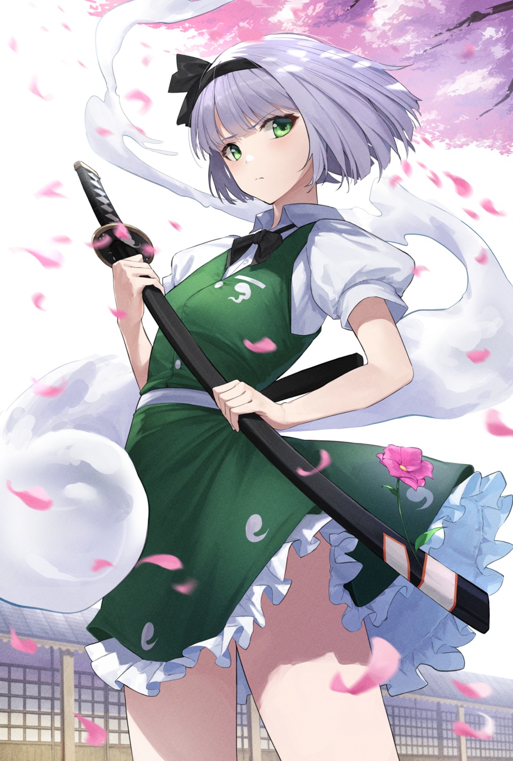 konpaku_youmu skirt_lift star741 sword touhou