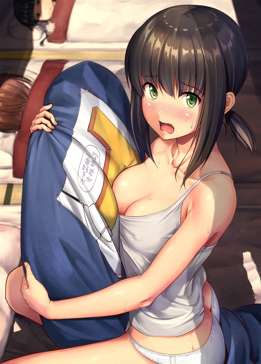 breasts erect_nipples fubuki_(kancolle) ichikawa_feesu kantai_collection lingerie pantsu