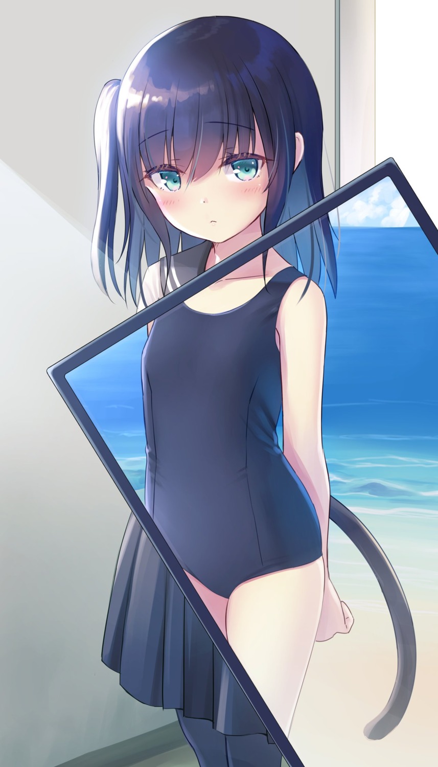 loli na-ga pantyhose school_swimsuit seifuku swimsuits tail