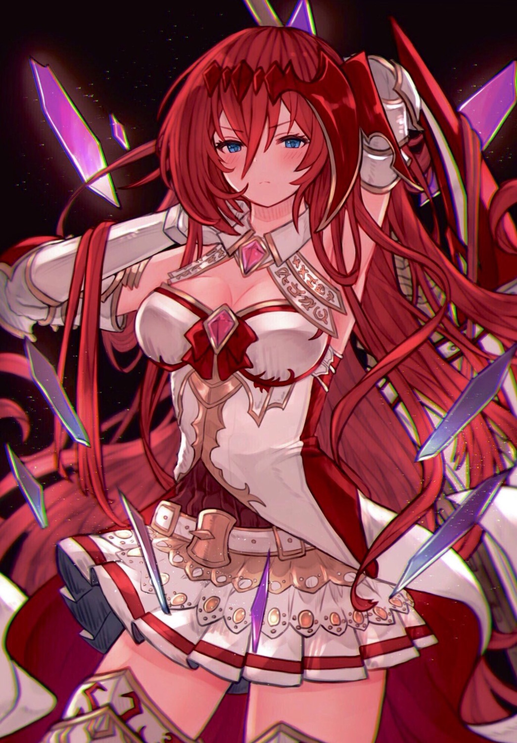 armor cleavage godguard_brodia granblue_fantasy rice_tea thighhighs