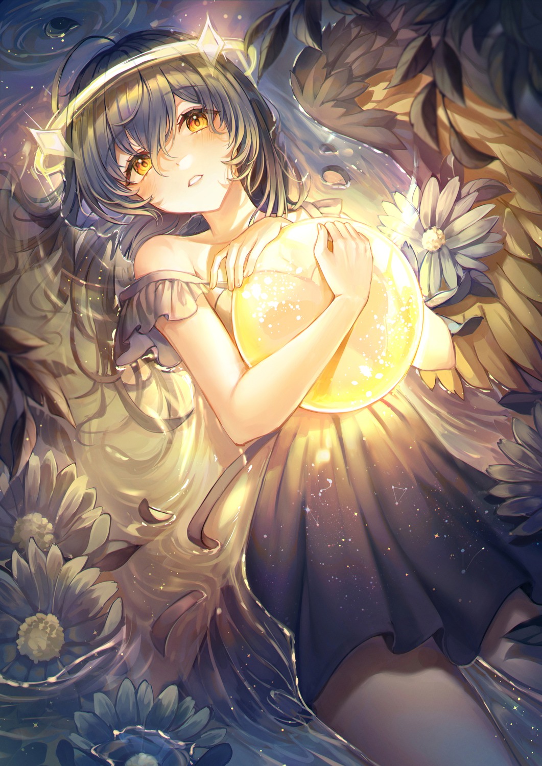 angel dress mirage_(rairudiseu) wet wings