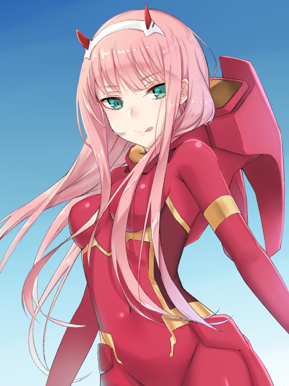 bodysuit darling_in_the_franxx horns ivan_wang zero_two_(darling_in_the_franxx)