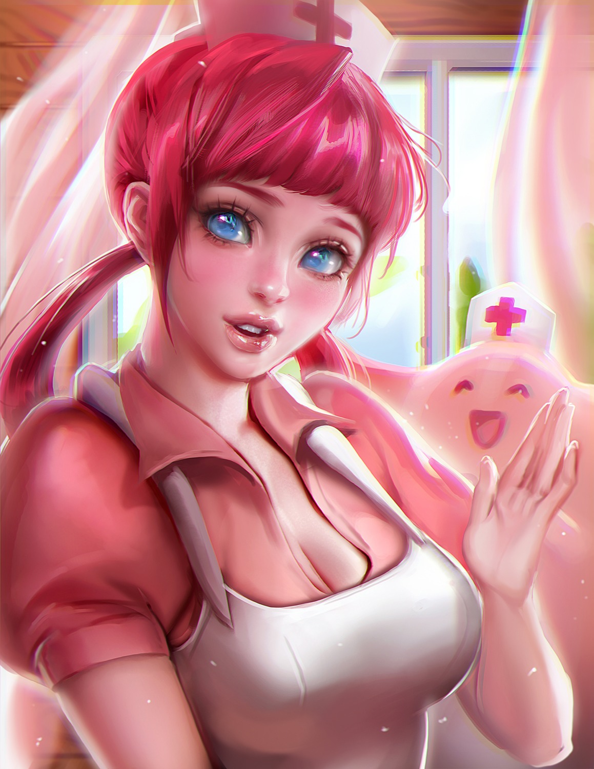 cleavage nurse nurse_joy pokemon sakimichan