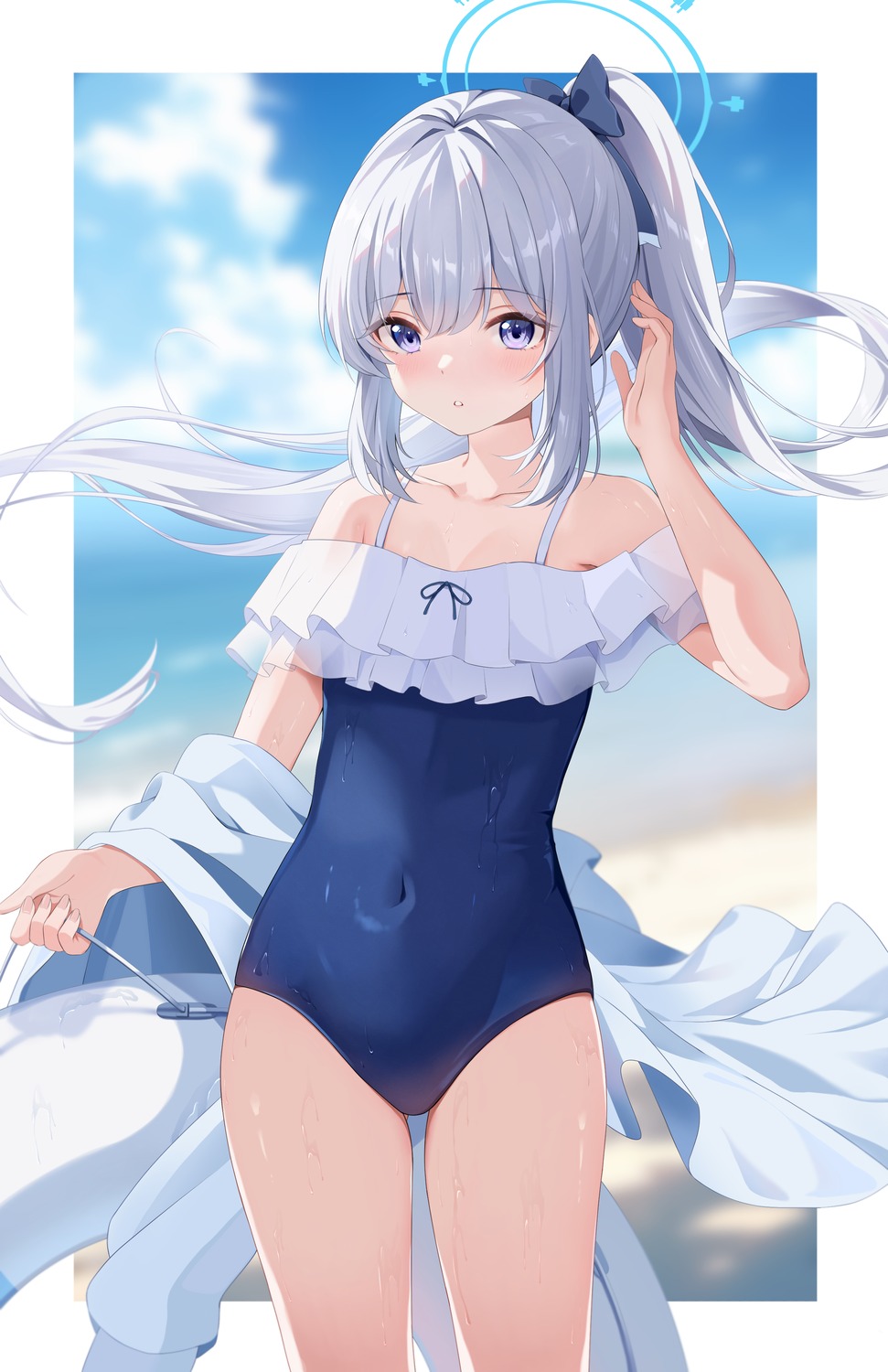 blue_archive halo shinshia_(sinsia_0928) swimsuits tsukiyuki_miyako