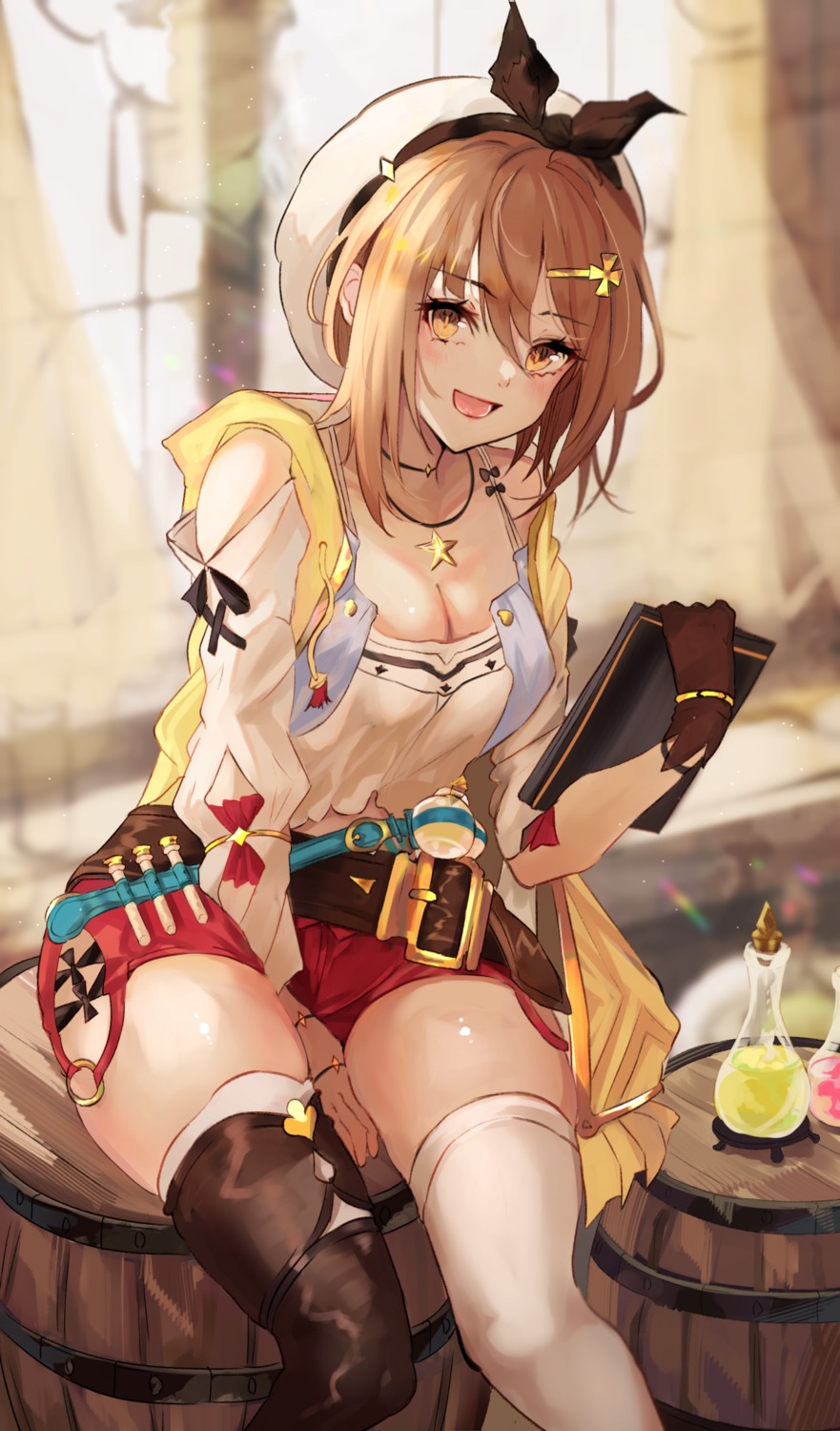 atelier atelier_ryza cleavage panipo reisalin_stout thighhighs