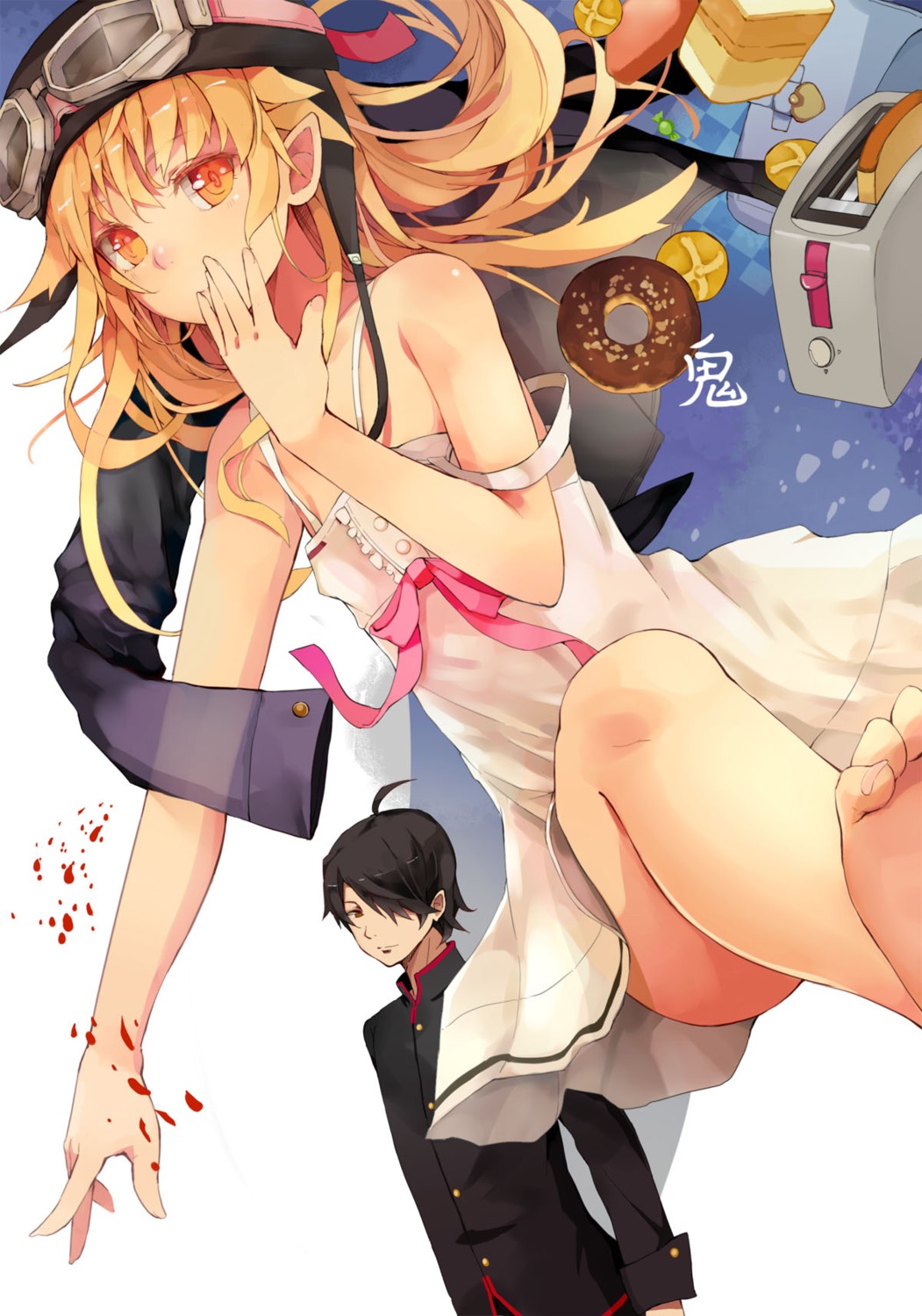 araragi_koyomi bakemonogatari evers_i jpeg_artifacts monogatari_(series) oshino_shinobu