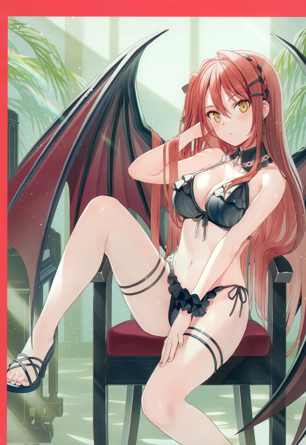 bikini crown garter swimsuits wings yashiro_seika