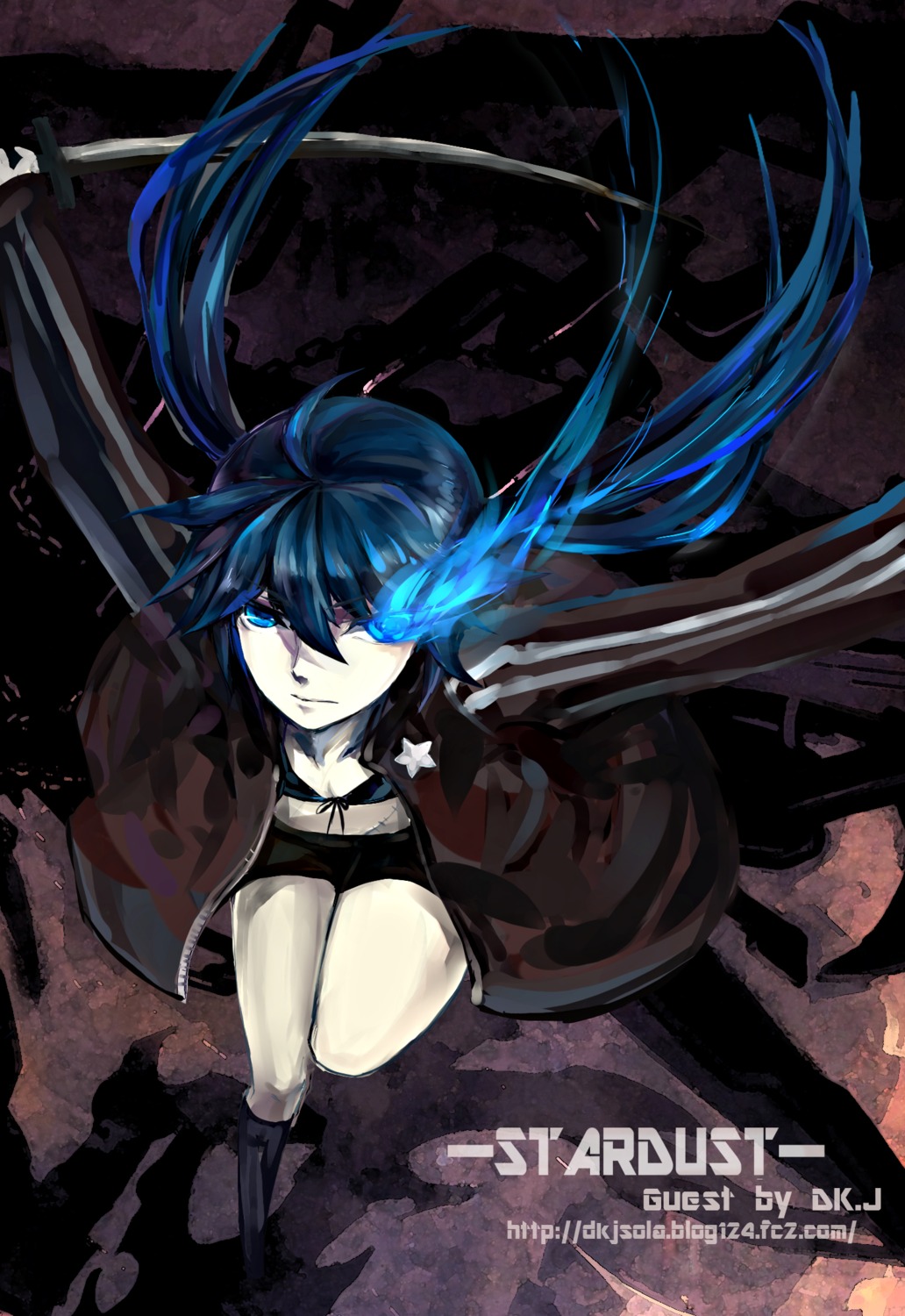 black_rock_shooter black_rock_shooter_(character) dk.j sword vocaloid