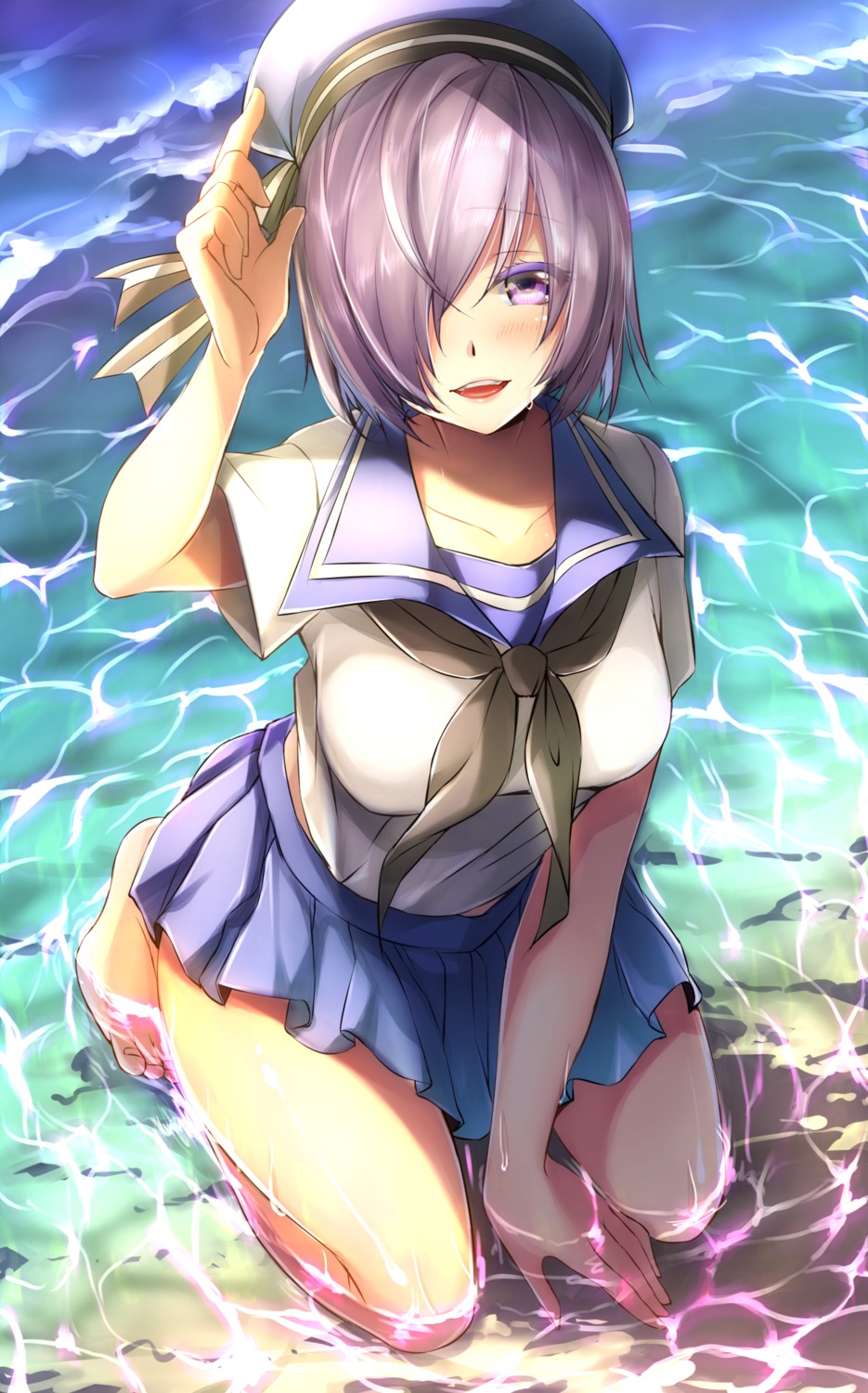 fate/grand_order mash_kyrielight mia_(gute-nacht-07) seifuku wet