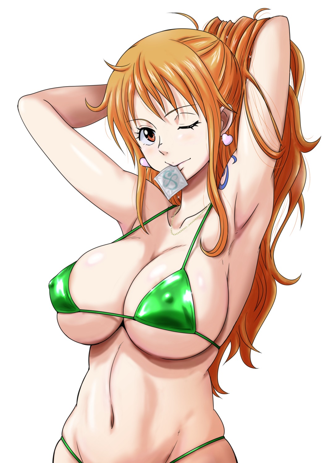 bikini erect_nipples minpei_ichigo nami one_piece swimsuits