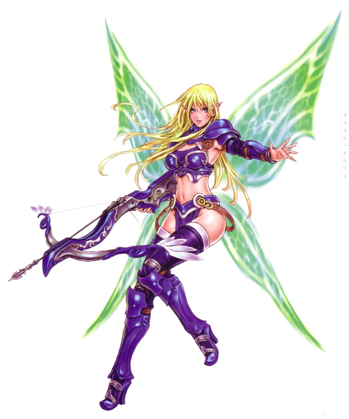 armor bikini_armor elf fairy pointy_ears thighhighs wings yamashita_shunya