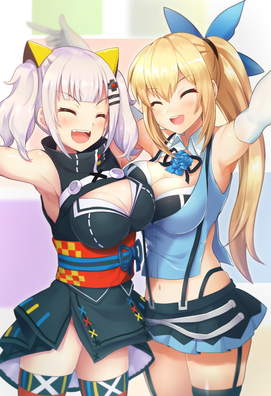 cleavage crossover kaguya_luna mirai_akari mirai_akari_project samoore stockings the_moon_studio thighhighs