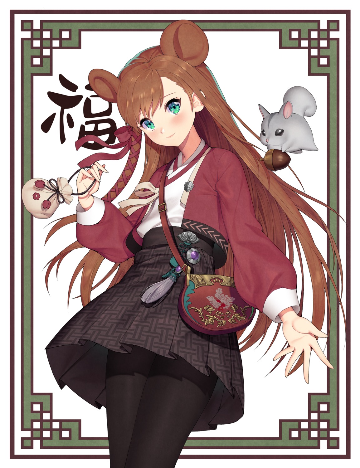 animal_ears asian_clothes final_fantasy final_fantasy_xiv lemonpear pantyhose