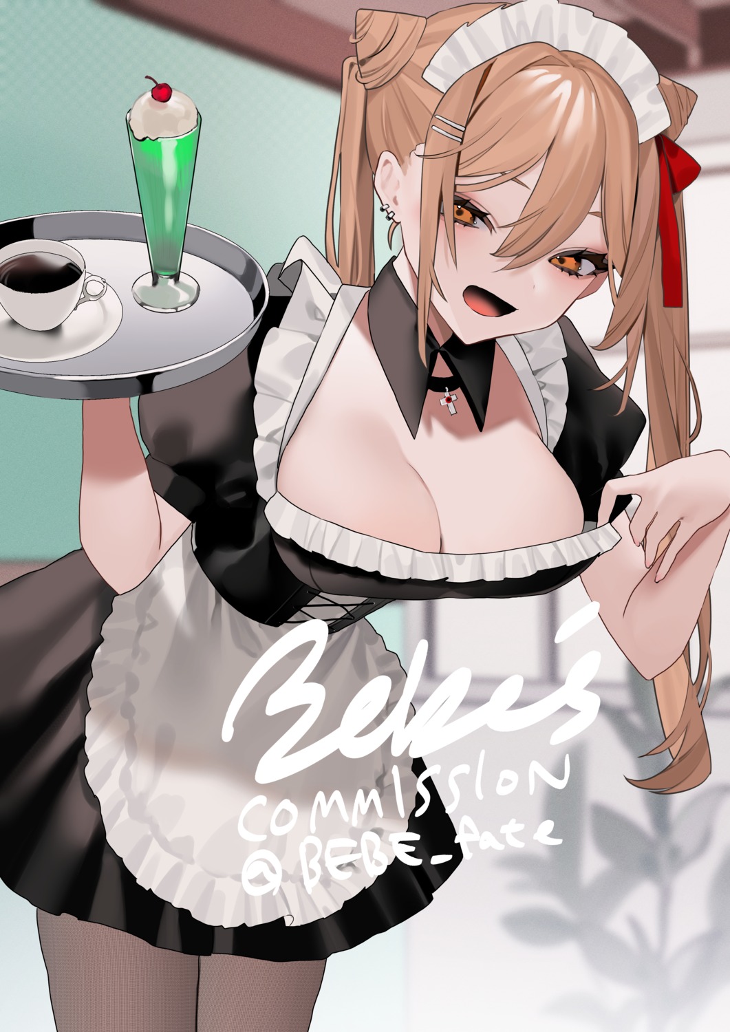 bebe_pp maid no_bra pantyhose undressing watermark