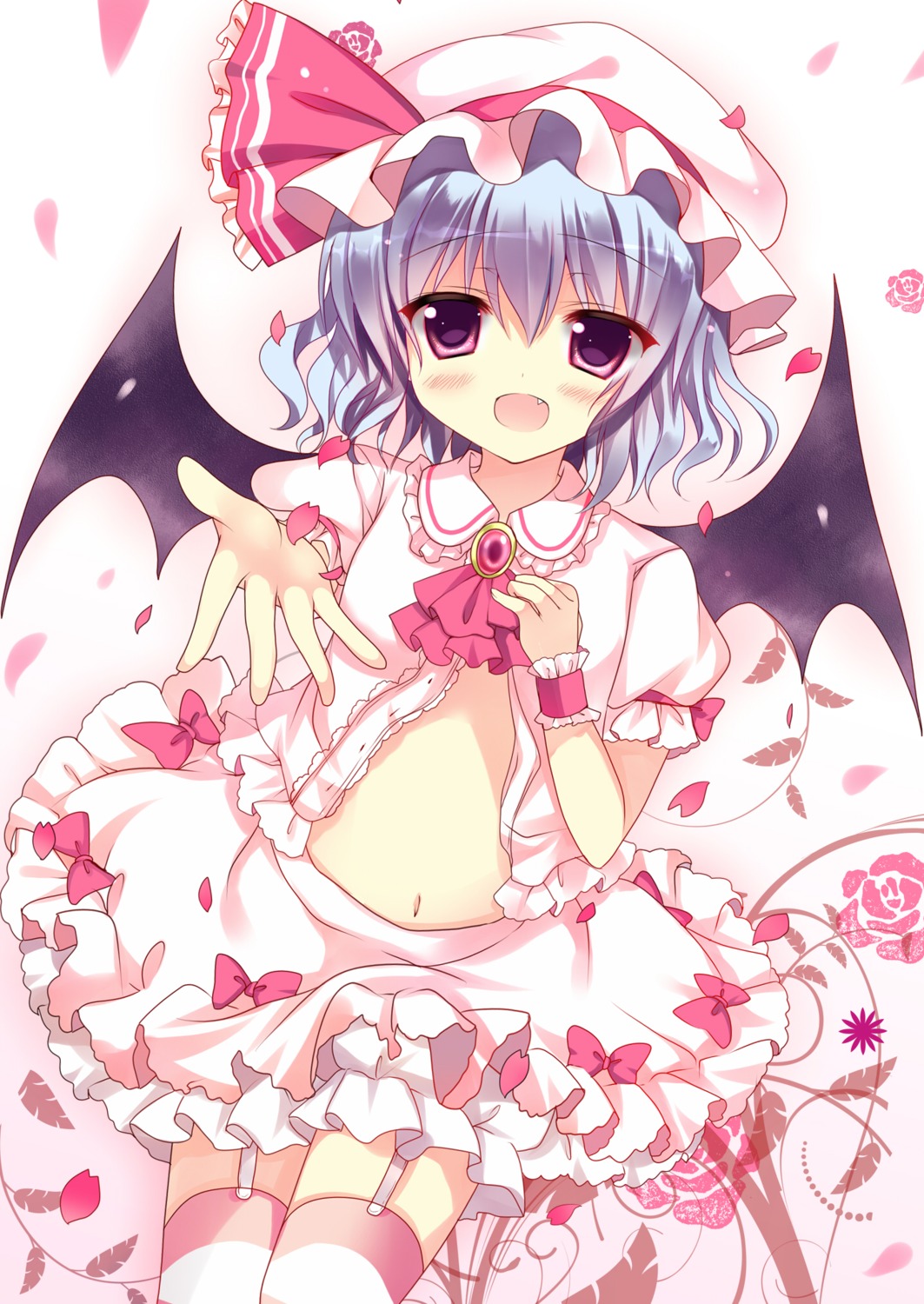 azumi_kazuki remilia_scarlet stockings thighhighs touhou wings