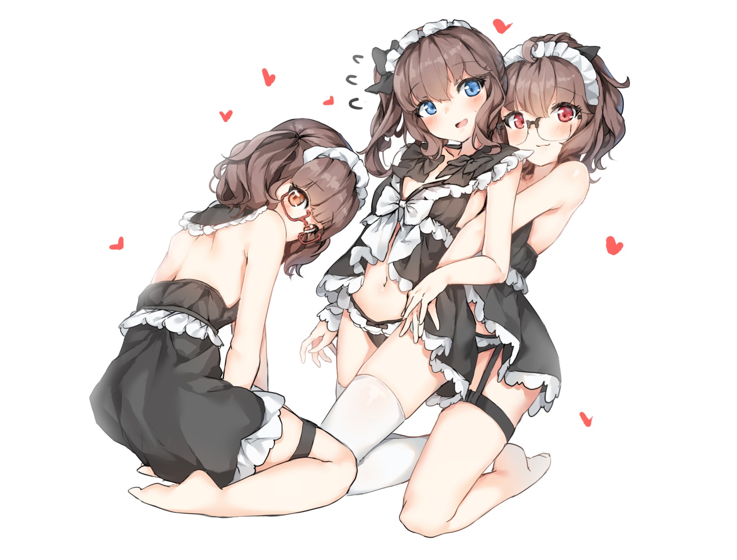 garter girls_frontline hansallin lingerie maid megane pantsu thighhighs