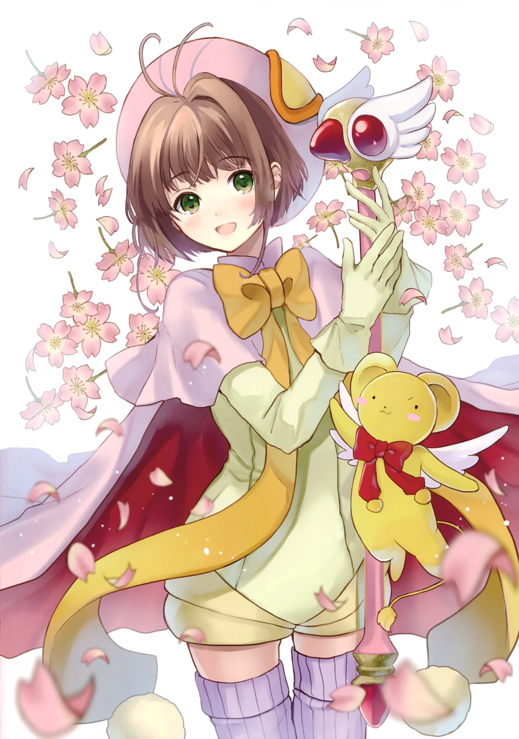 card_captor_sakura hanekoto kerberos kinomoto_sakura leotard thighhighs weapon wings