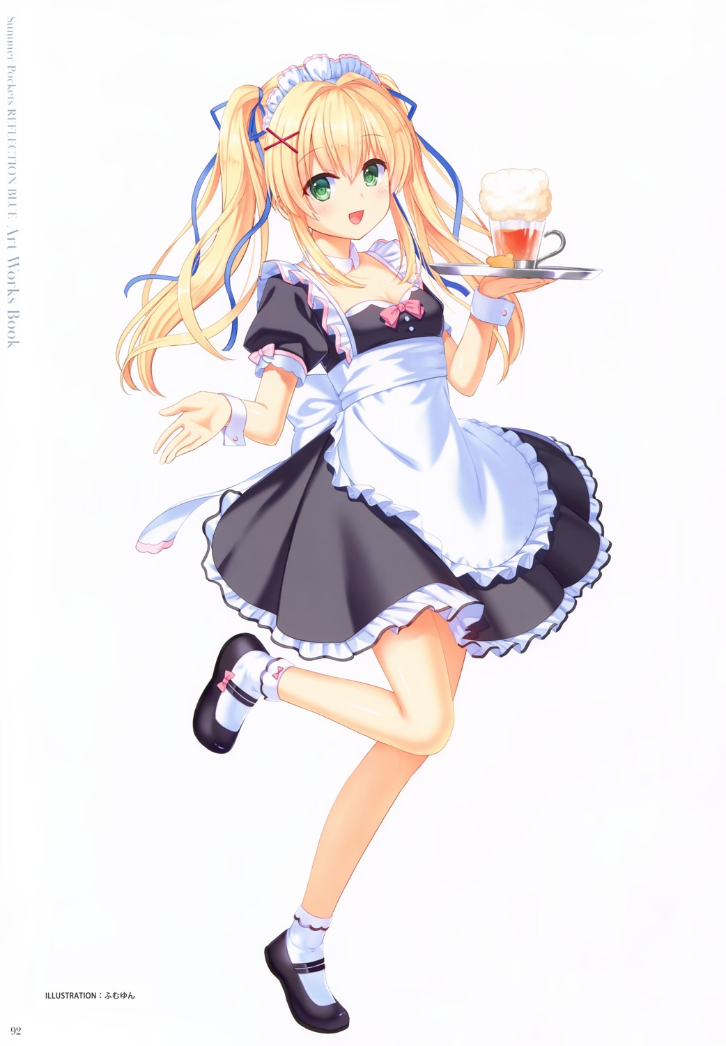 humuyun key maid skirt_lift summer_pockets summer_pockets_reflection_blue tsumugi_wenders waitress