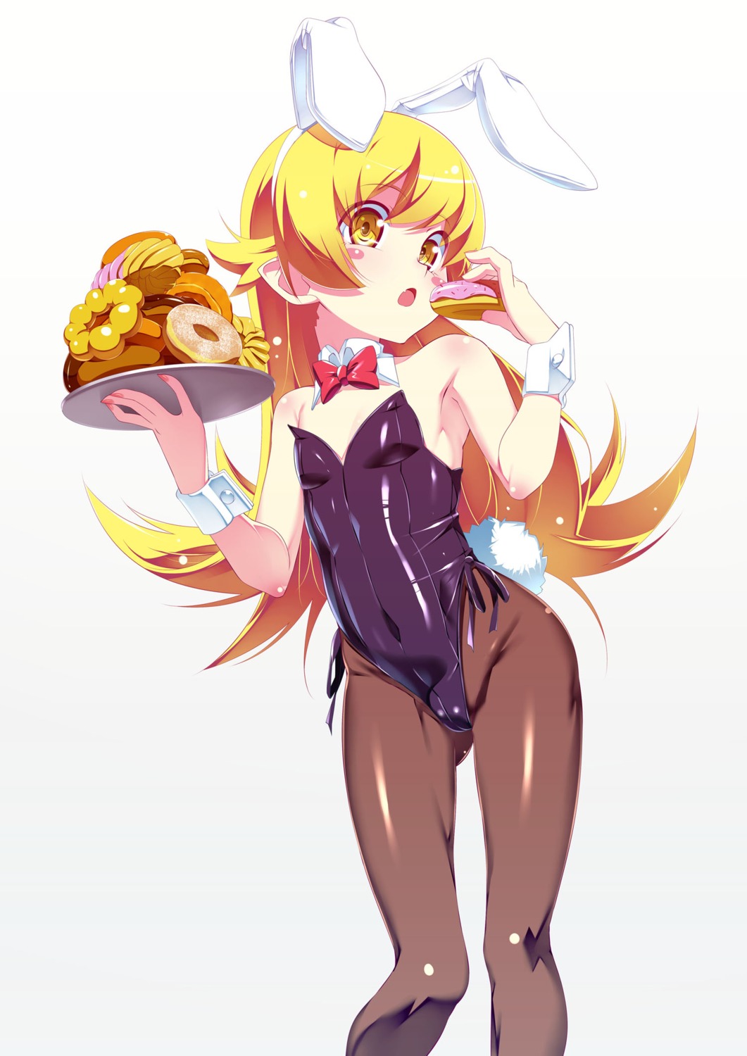 animal_ears bakemonogatari bunny_ears bunny_girl monogatari_(series) oshino_shinobu pantyhose tail tanabe_kyou