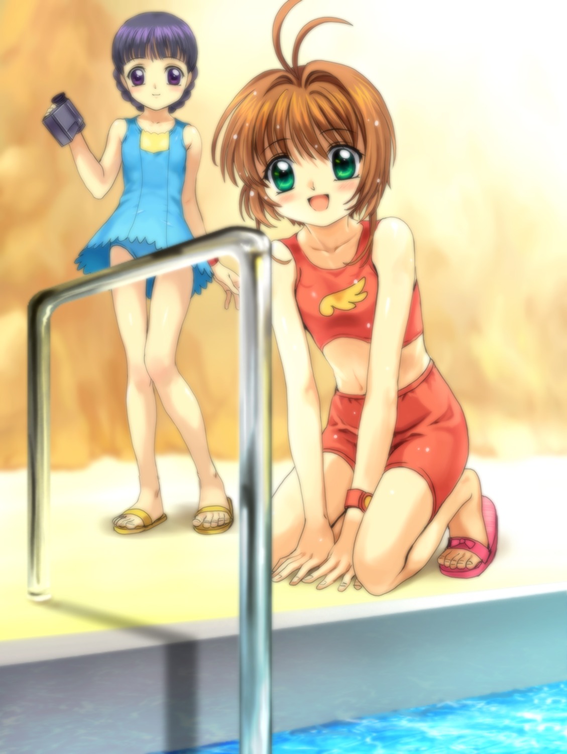 card_captor_sakura daidouji_tomoyo kinomoto_sakura moonknives swimsuits