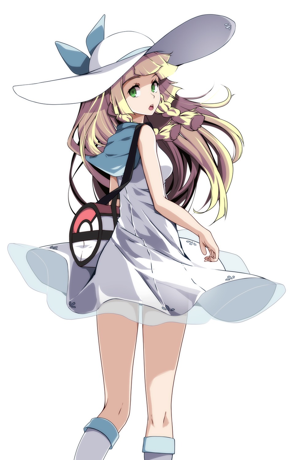 dress lillie_(pokemon) pokemon pokemon_sm pokemon_usum see_through skirt_lift summer_dress tsukishiro_saika