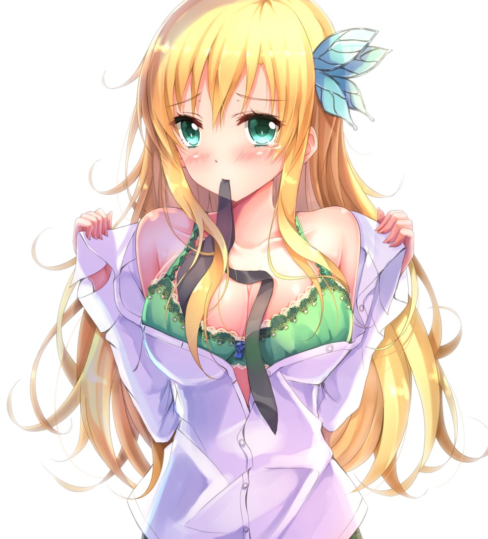 boku_wa_tomodachi_ga_sukunai bra cleavage kashiwazaki_sena open_shirt swordsouls undressing