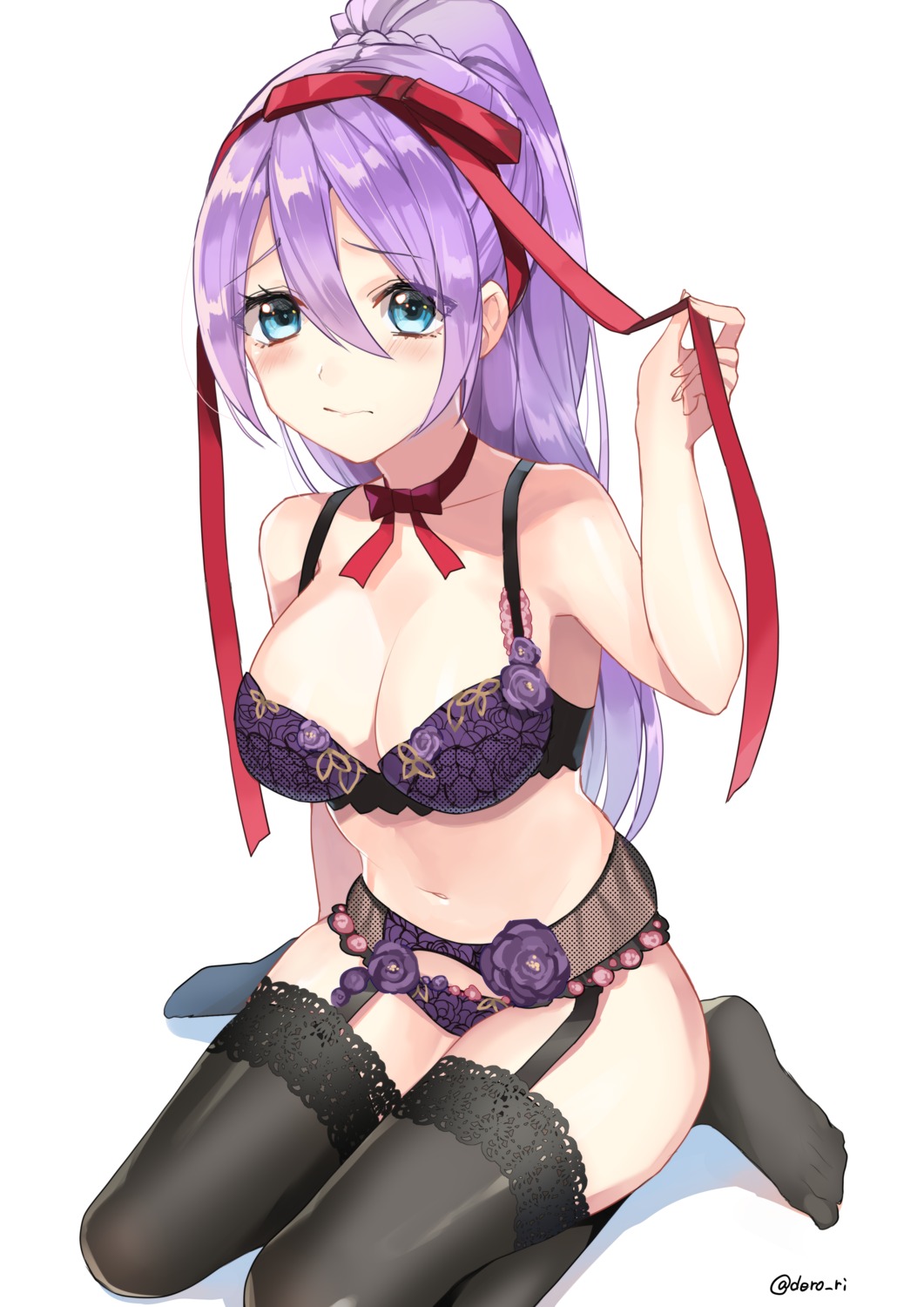 bra derori garter_belt lingerie pantsu see_through stockings thighhighs