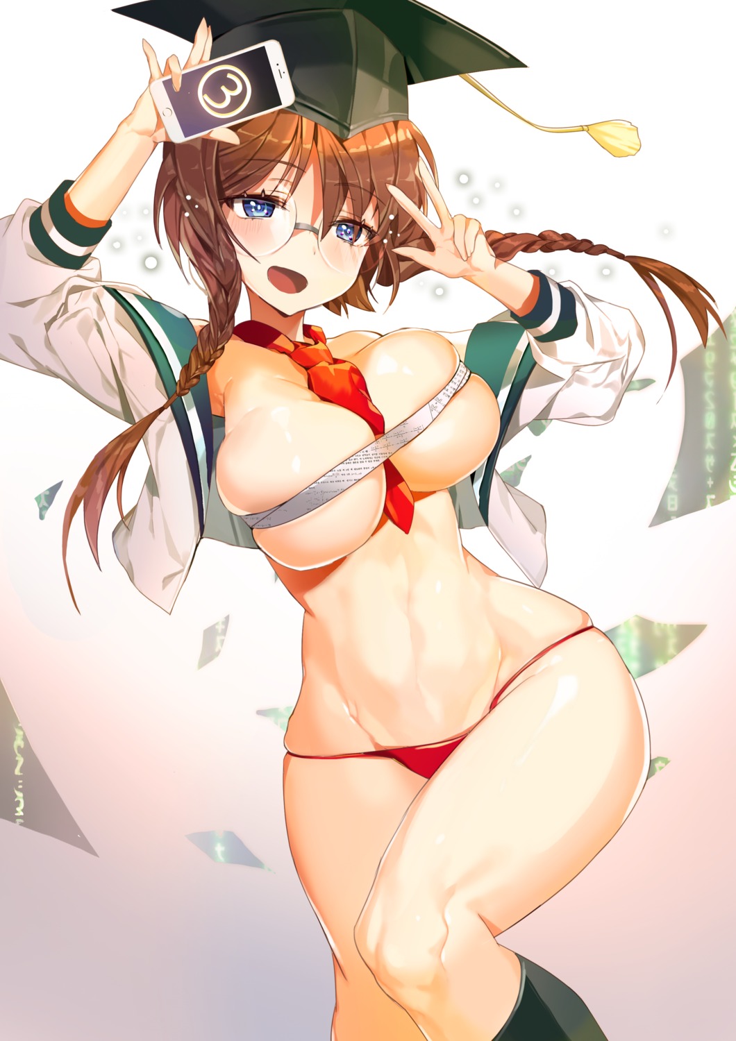 breasts j_na megane no_bra open_shirt pantsu seifuku