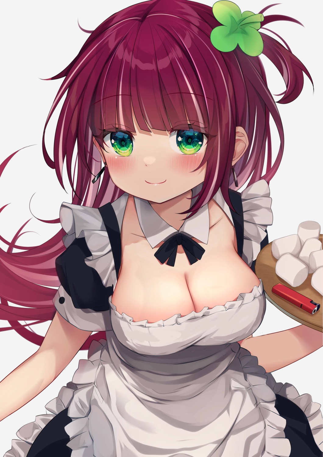 cleavage ikazu401 maid nagisa_arcinia nijisanji no_bra